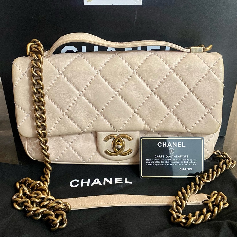 Chanel Easy Carry Diamond Stitch Lambskin Crossbody Flap Bag